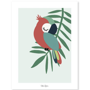 Affiche perroquet vert LILIPINSO