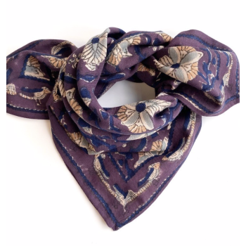 SMALL FOULARD MANIKA "BIRD" PRUNE - APACHES