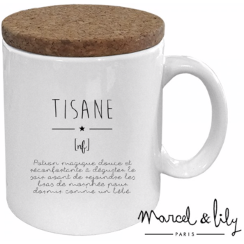 MUG AVEC SON COUVERCLE EN LIÈGE "TISANE"