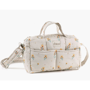 Sac à langer pour poupée Minikane - fleurs fluos