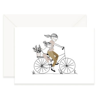 Carte "Maman et sa fille sur un vélo" - MY LOVELY THING