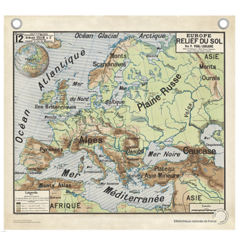 Affiche/planche Carte d’Europe par Vidal-Lablache LES JOLIES PLANCHES