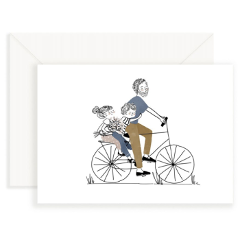Carte Balade à Vélo Papa Fille et Garçon - MY LOVELY THING