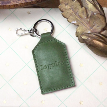 Porte-clés en cuir avec mousqueton Le Padre - vert agave