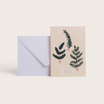 Carte double Herbier d'hiver Best wishes