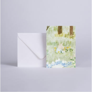Carte à message "Dans les fleurs"