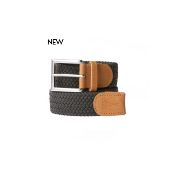 Ceinture tressée gris anthracite - faite en France