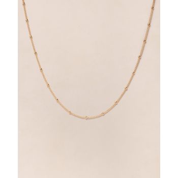 Collier chaîne boules doré à l'or fin 24k 40 cm ou 50 cm - émoi émoi