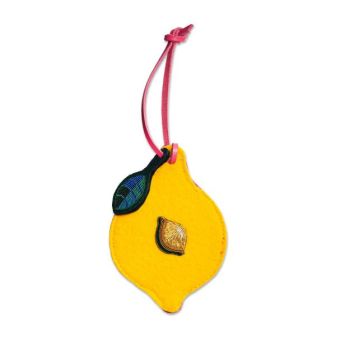 Etiquette de bagage brodée à la main - CITRON - Macon & Lesquoy