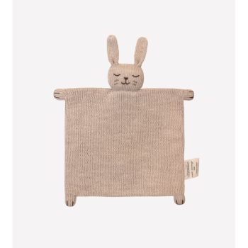 Doudou plat tricoté - lapin sable