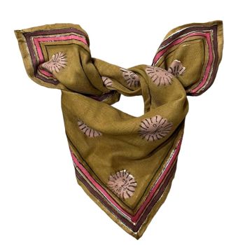 Petit foulard Lion Olive - Maison Augustin