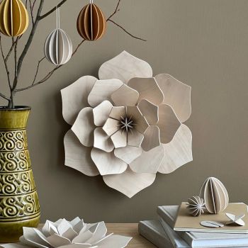 Fleur LOVI en bois, 24 cm, 3D à assembler - Naturel