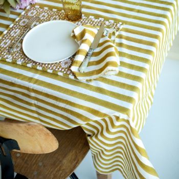 Nappe en coton Bombay Rayures 150 x 200 cm - 3 coloris