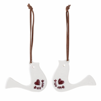 Ornement Oiseau Paulia en grès BLOOMINGVILLE (lot de 2)