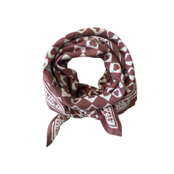 Foulard Adulte Coeur Prune - Maison Augustin