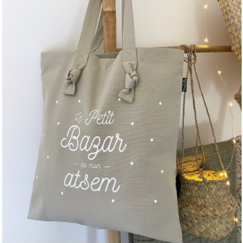 Tote-bag à noeuds "ATSEM" couleur lin