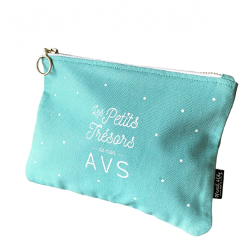 Trousse "LES PETITS TRESORS DE MON AVS" couleur turquoise