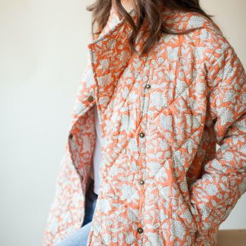 Veste Kapur femme en coton - Abricot