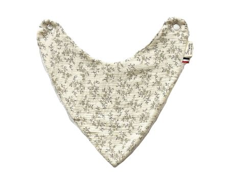 Bavoir bandana en éponge de bambou et double gaze de coton - Sauge
