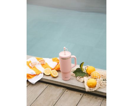 Travel cup isotherme inox matt 900 ml QWETCH - pastel rose