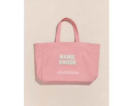 Cabas XXL Mamie Amour brodé - rose