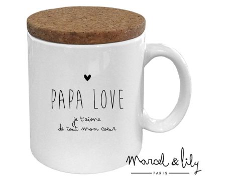 Mug couvercle en liège "PAPA LOVE"