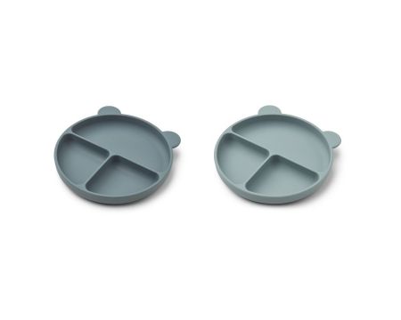 Lot de 2 assiettes compartimentées Merrick LIEWOOD - Whale blue mix