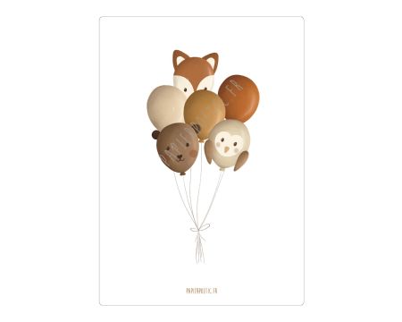 Carte - Ballons animaux d'automne