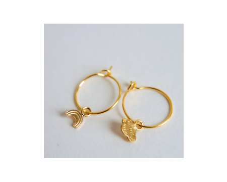 Créoles asymétriques nuage / arc-en-ciel