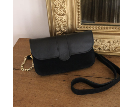 Portefeuille / Sac HAROLD en cuir - Charbon