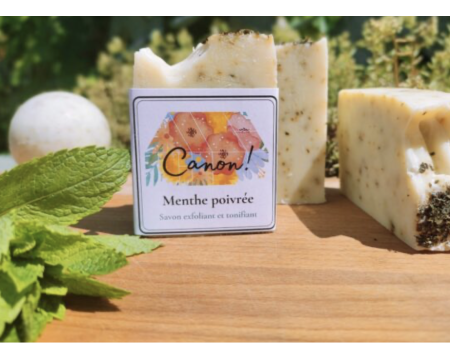 Savon artisanal bio CANON Menthe poivrée – savon stimulant