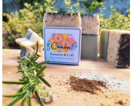Savon artisanal bio CANON Romarin & café – savon purifiant
