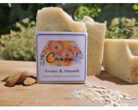 Savon artisanal bio CANON Avoine & Amande – savon exfoliant doux - sans huiles esssentielles