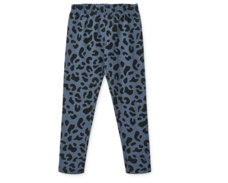 Legging en jersey de coton bio léopard bleu MARIE - LIEWOOD