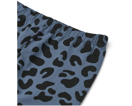 Legging en jersey de coton bio léopard bleu MARIE - LIEWOOD