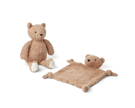 Coffret doudou et peluche Ours LIEWOOD - beige