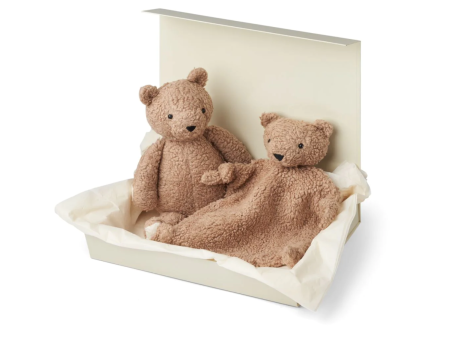 Coffret doudou et peluche Ours LIEWOOD - beige