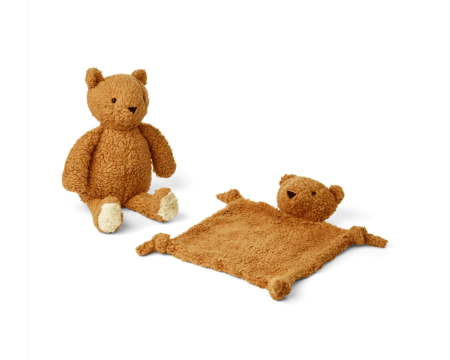 Coffret doudou et peluche Ours LIEWOOD - caramel