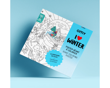Poster géant à colorier - I love Winter OMY