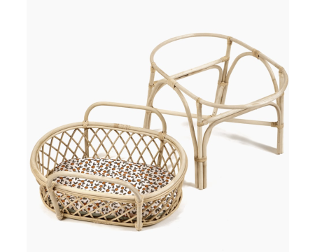 Couffin sur pieds « Padang » poupée + matelas en coton fleurs d'oranger MINIKANE