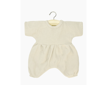 Barboteuse Noa en maille nid d'abeille lin - poupée Babies Minikane