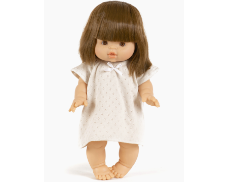 Chemise de nuit Mary en coton pointillé lin poupée Gordis Minikane