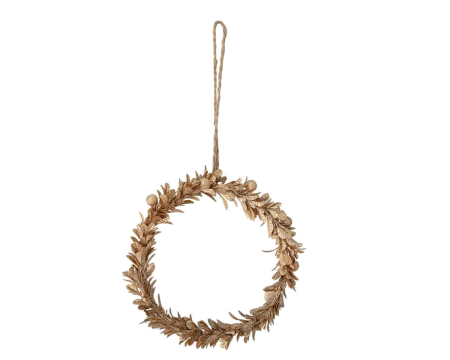 Petite couronne dorée de Noël à suspendre BLOOMINGVILLE