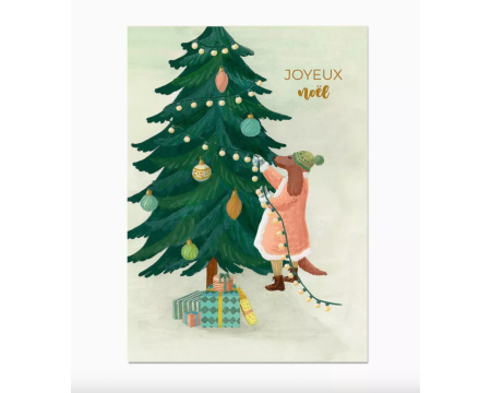 Carte postale "Joyeux Noël" - Barnabé Aime Le Café x Mélanie Voituriez