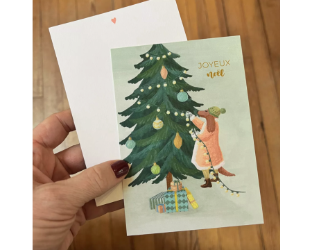Carte postale "Joyeux Noël" - Barnabé Aime Le Café x Mélanie Voituriez