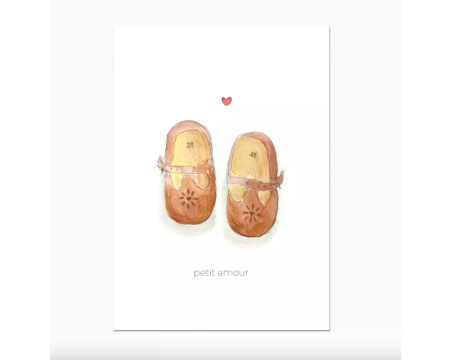 Carte postale Souliers "Petit amour" - Barnabé Aime Le Café x Mélanie Voituriez