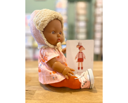 Chapka suédine rose poupée Gordis Minikane