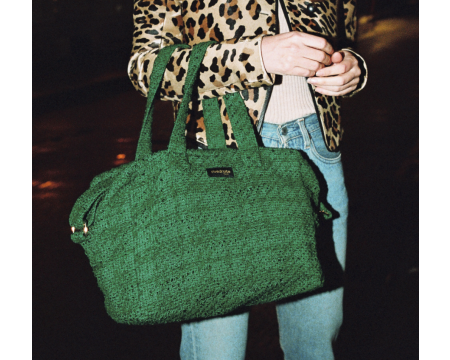 Sac Sauval le city bag Tweed upcyclé - Vert