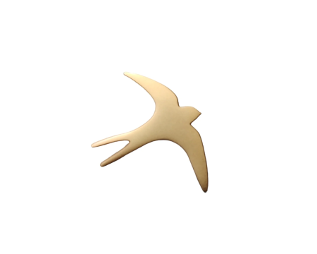 Pin's hirondelle en laiton doré
