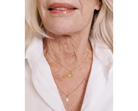Médaille Mamie love cœur - dorée à l'or fin 24 carats - 15mm